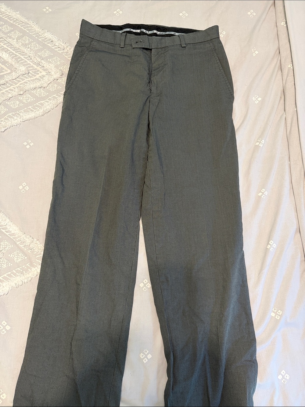 J ferra Men's Classic Straight-Leg Dress Pants in Dark Gray